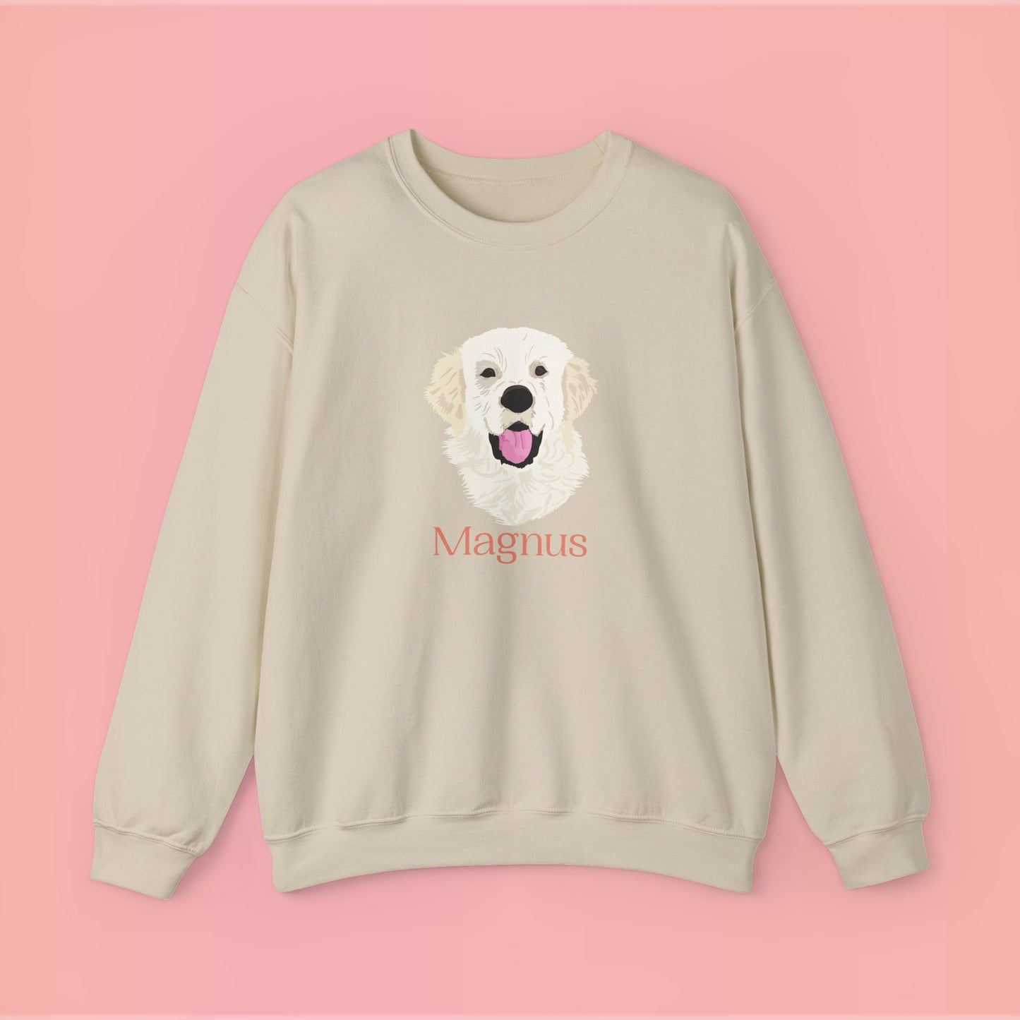 Custom Pet Portrait Crewneck Sweatshirt – Hand-Drawn Pet Illustration for You and Your Soul Pet | Hewo Hue