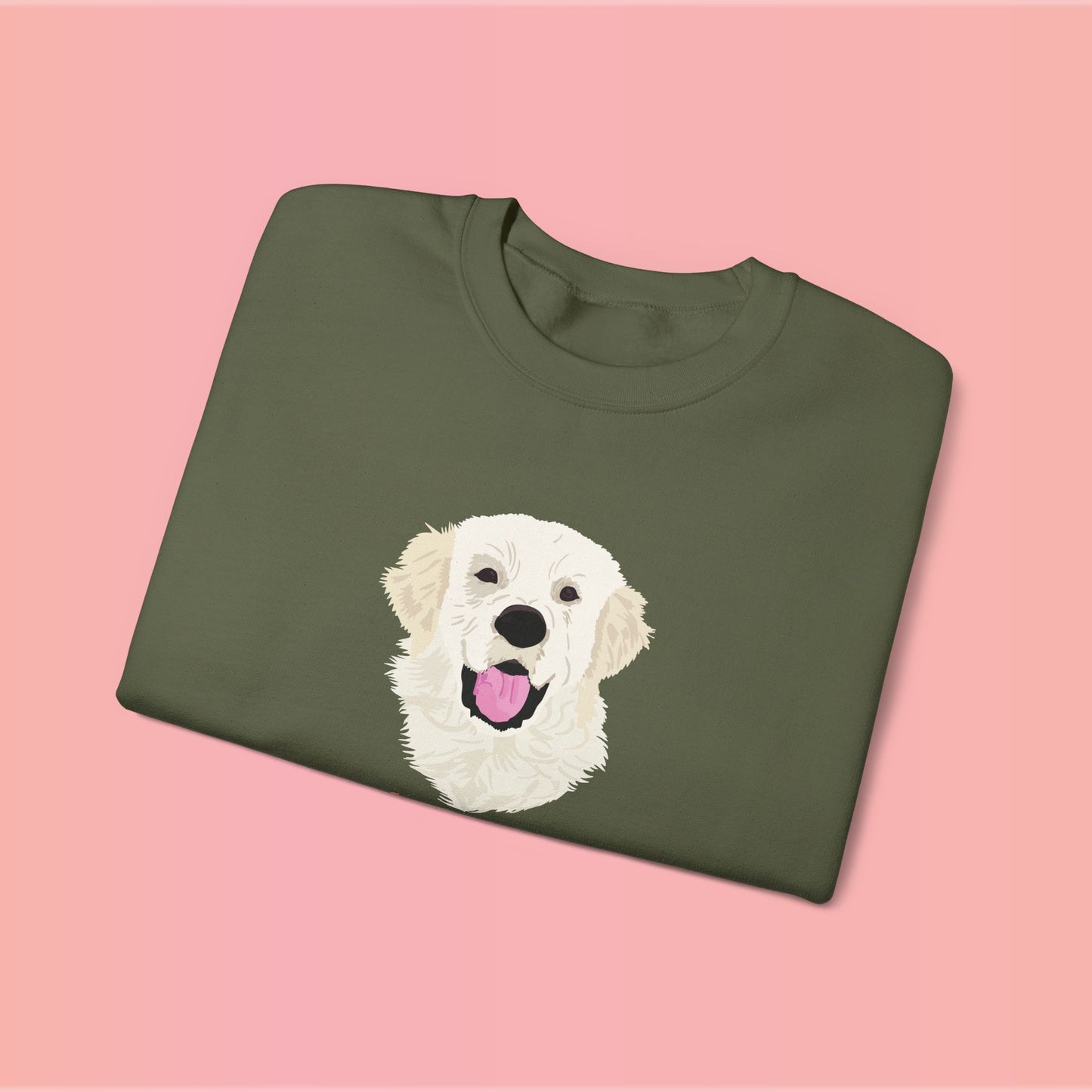 Custom Pet Portrait Crewneck Sweatshirt – Hand-Drawn Pet Illustration for You and Your Soul Pet | Hewo Hue