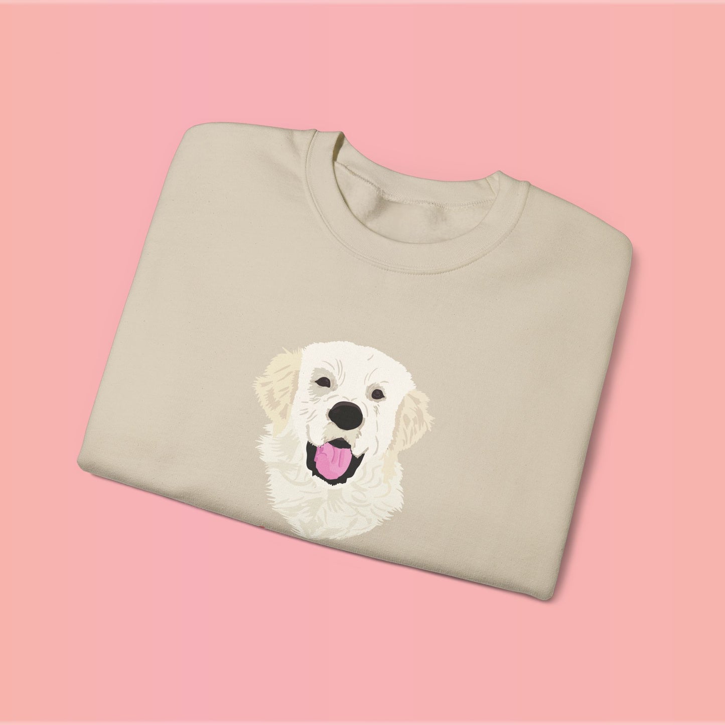 Custom Pet Portrait Crewneck Sweatshirt – Hand-Drawn Pet Illustration for You and Your Soul Pet | Hewo Hue