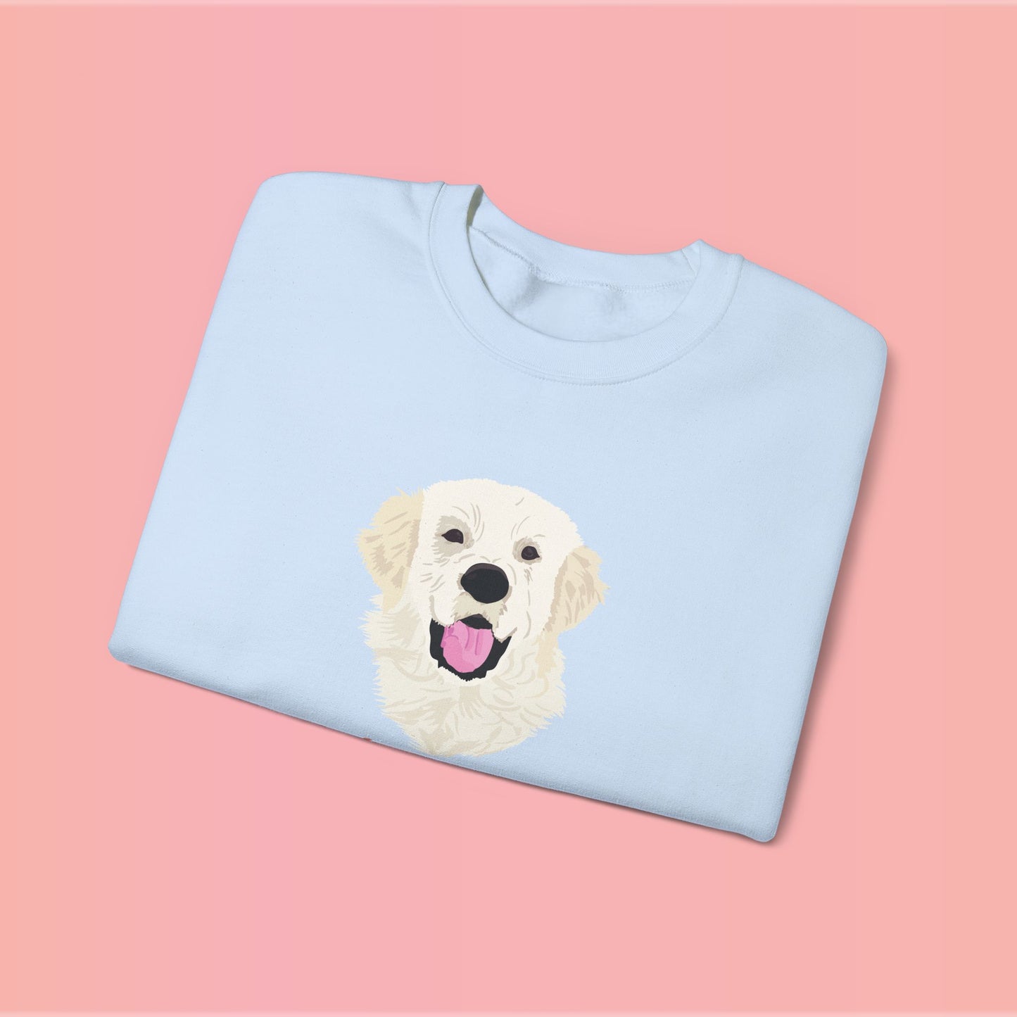 Custom Pet Portrait Crewneck Sweatshirt – Hand-Drawn Pet Illustration for You and Your Soul Pet | Hewo Hue