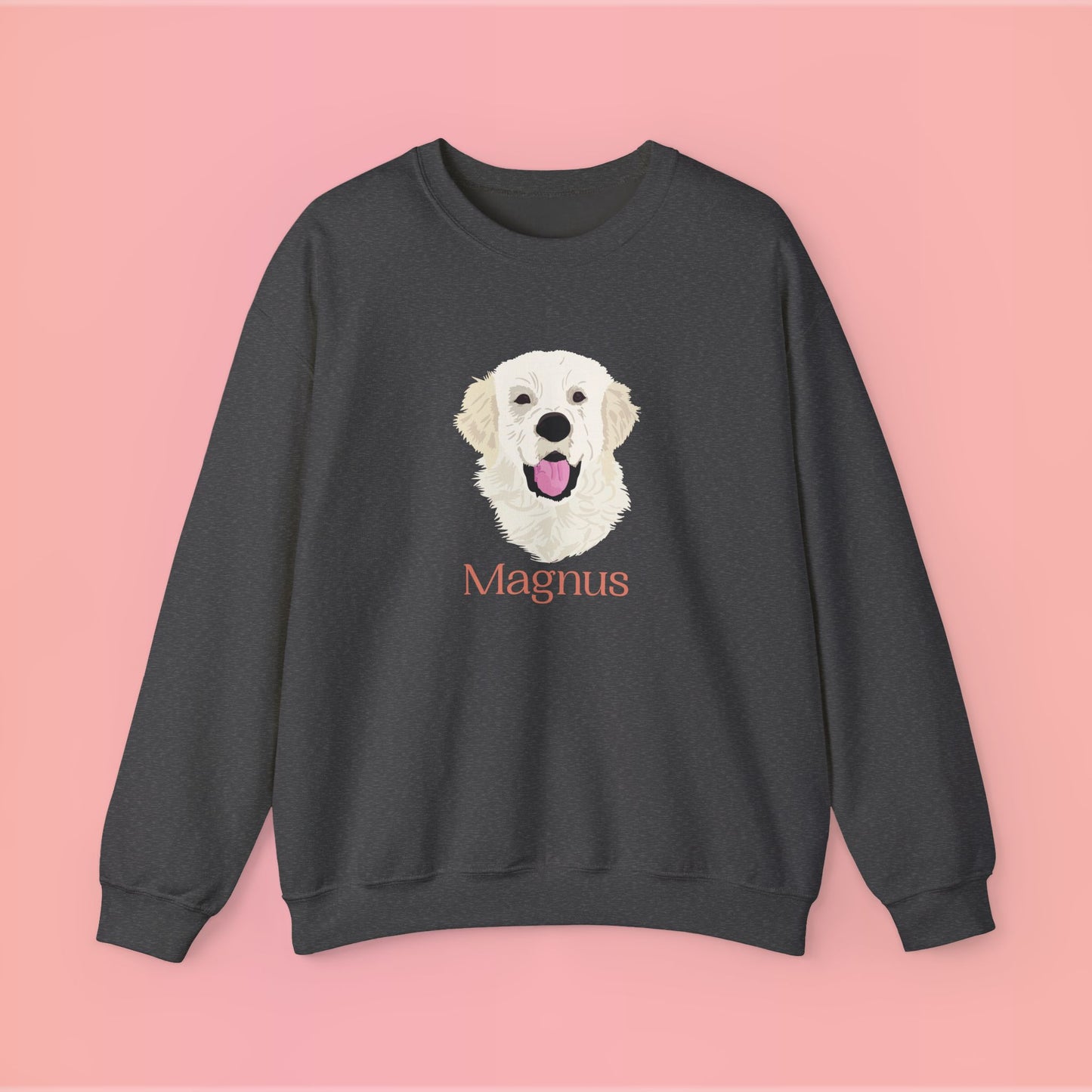 Custom Pet Portrait Crewneck Sweatshirt – Hand-Drawn Pet Illustration for You and Your Soul Pet | Hewo Hue