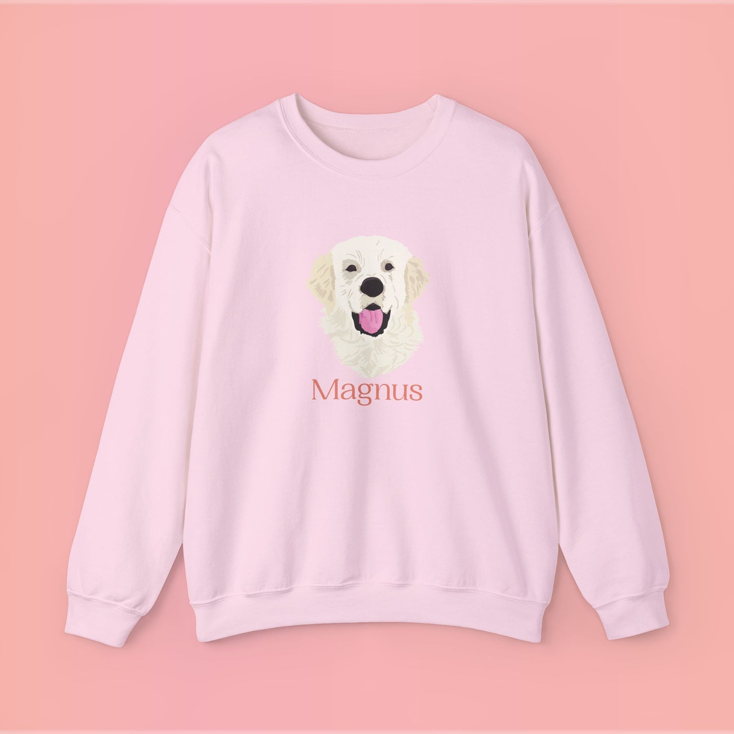 Custom Pet Portrait Crewneck Sweatshirt – Hand-Drawn Pet Illustration for You and Your Soul Pet | Hewo Hue