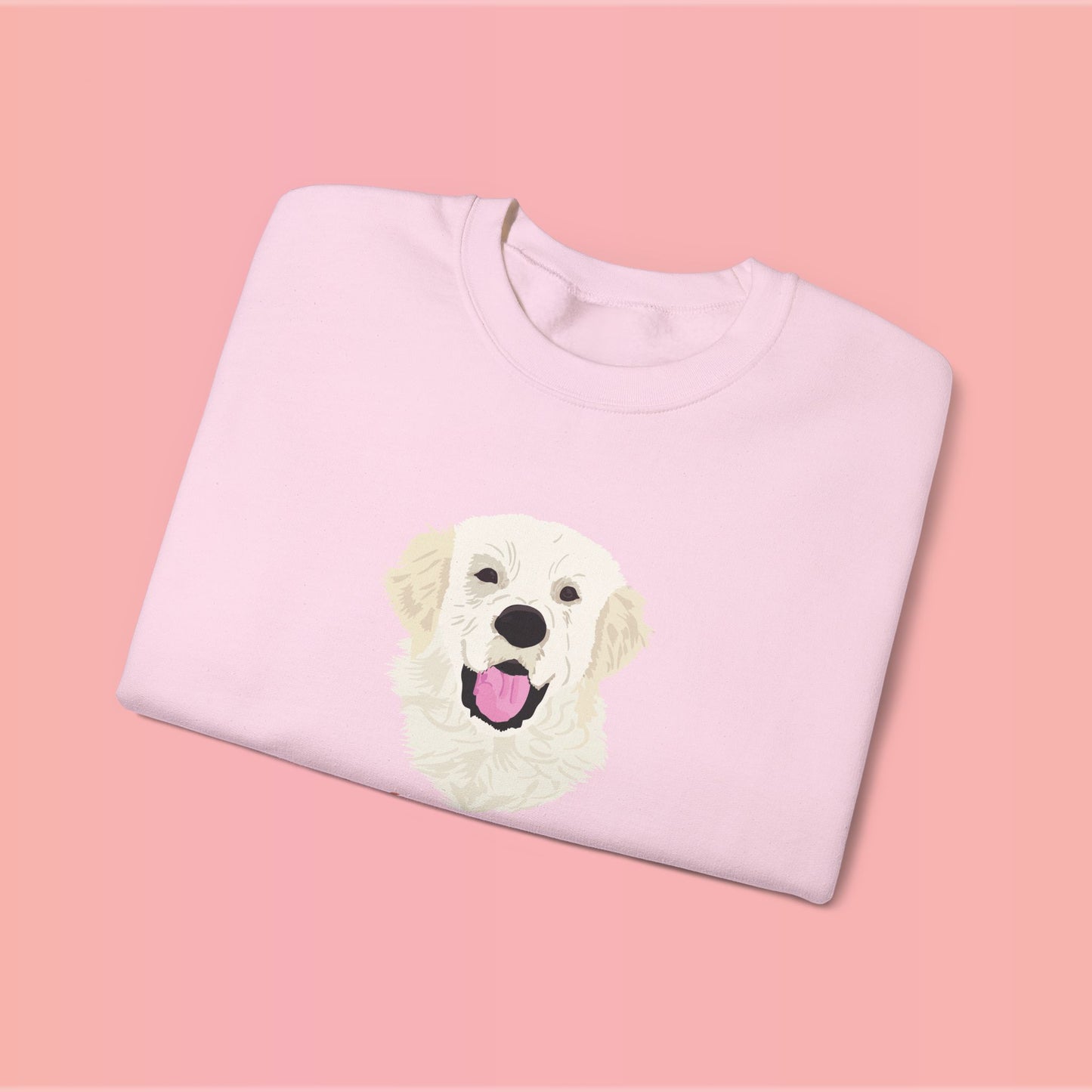 Custom Pet Portrait Crewneck Sweatshirt – Hand-Drawn Pet Illustration for You and Your Soul Pet | Hewo Hue